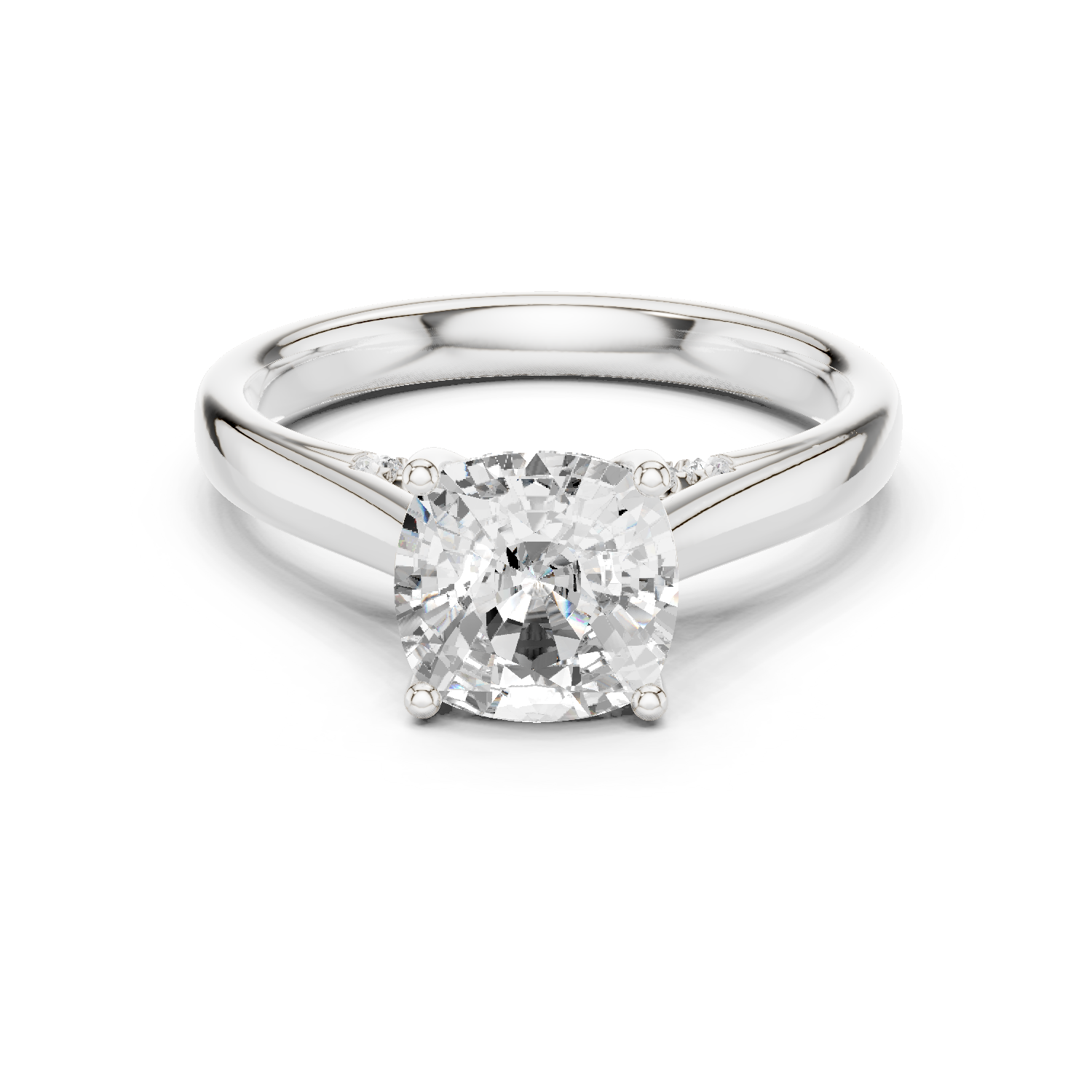 Gold Jewelry, Cushion center stone, White Gold