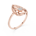 Gold Ring DR-6188, Rose Gold, view 2