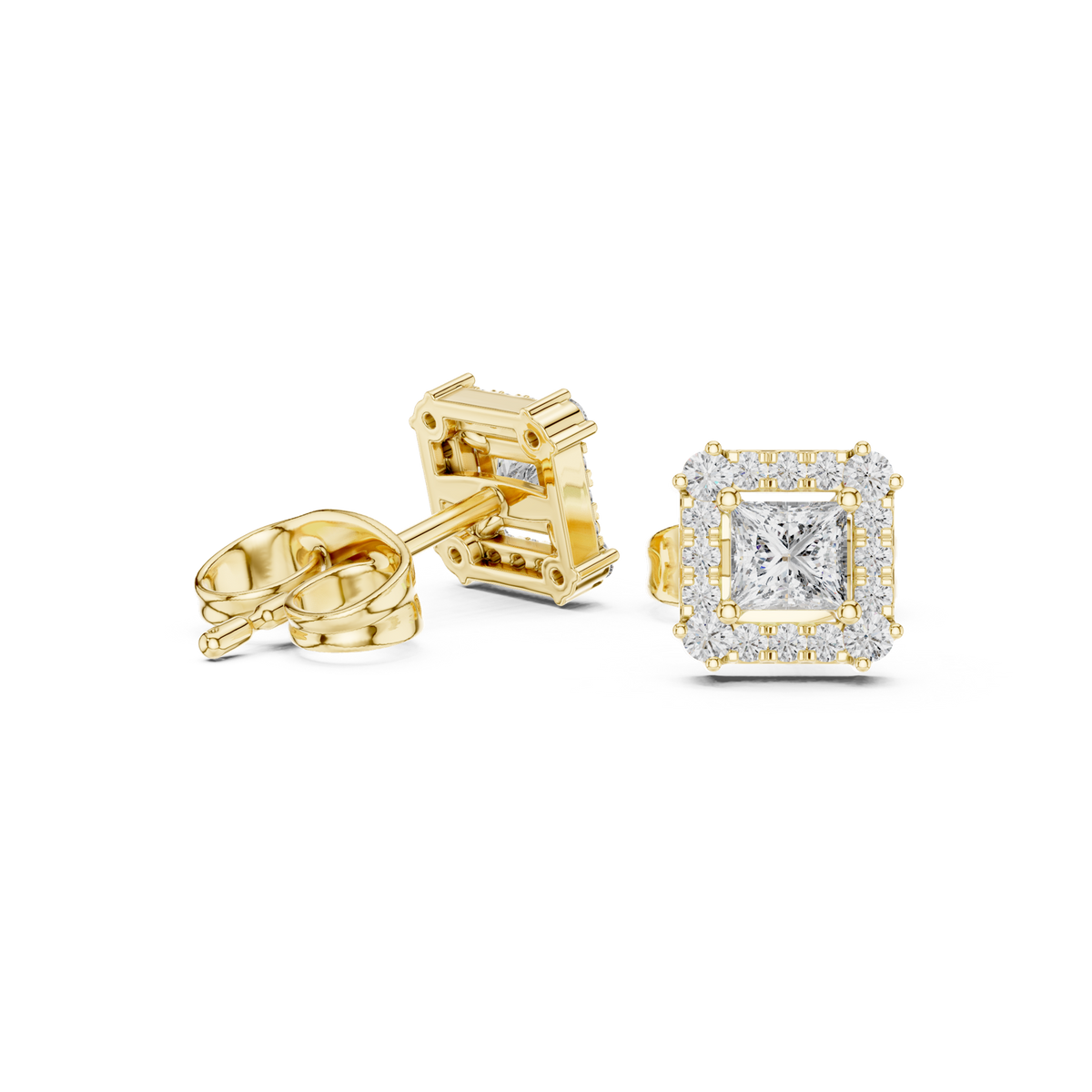Gold Earrings 3-10003E_111_S, Yellow Gold, view 1