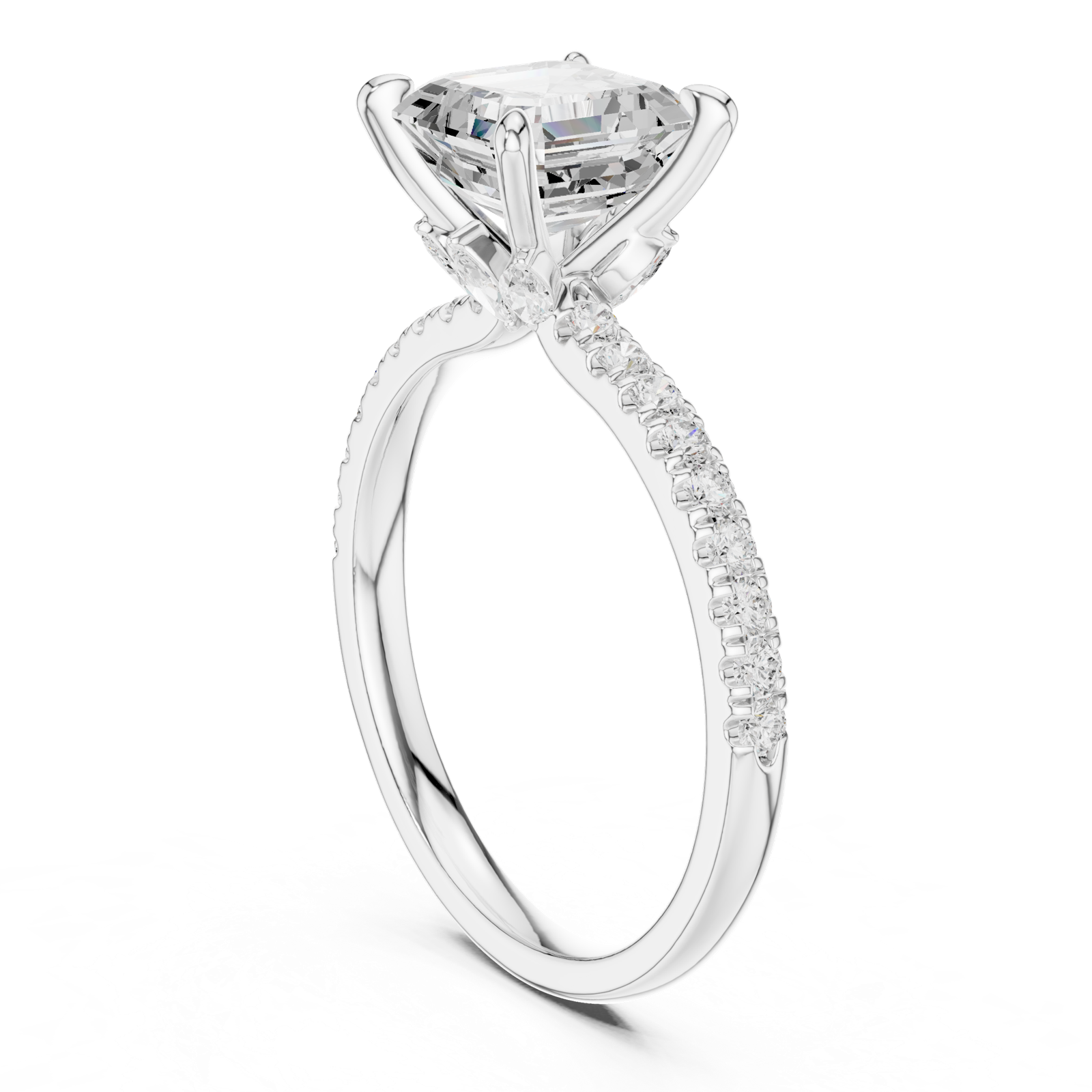 Gold Ring DDLR-1009, White Gold, view 1