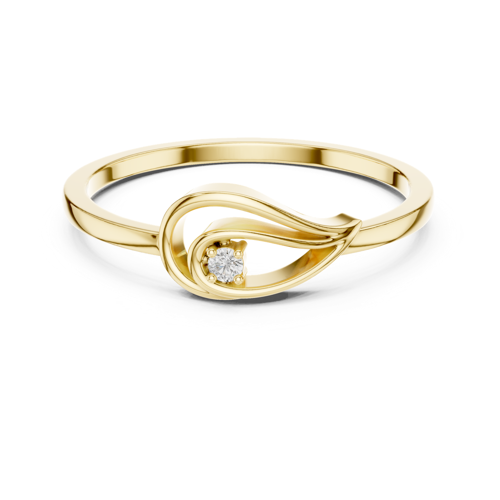 Gold Ring DR-6177, Yellow Gold, view 4