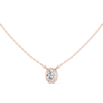 Gold Jewelry DDPS-001, Oval center stone, Rose Gold, view 4