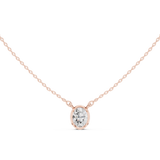 Gold Jewelry DDPS-001, Oval center stone, Rose Gold, view 4