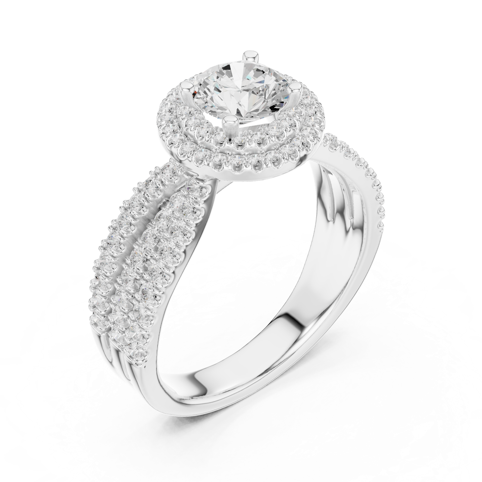 Gold Ring LR-0213, White Gold, view 2