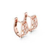 14K Solid Gold Lab Diamond Cluster Earrings, Rose Gold, view 1