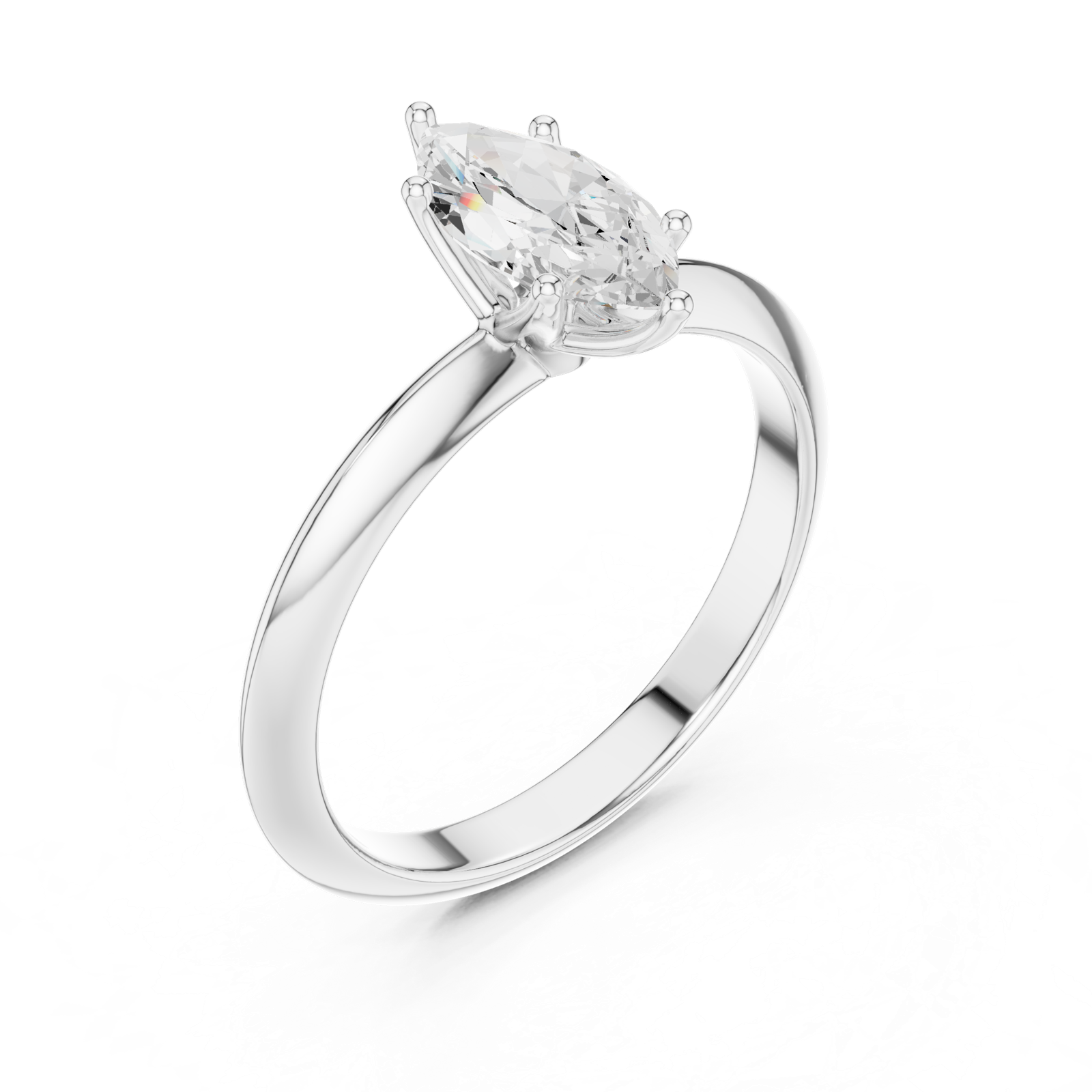 Gold Jewelry L36-6, Marquise center stone, White Gold, view 2