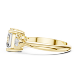 Gold Jewelry, Asscher center stone, Yellow Gold, view 3