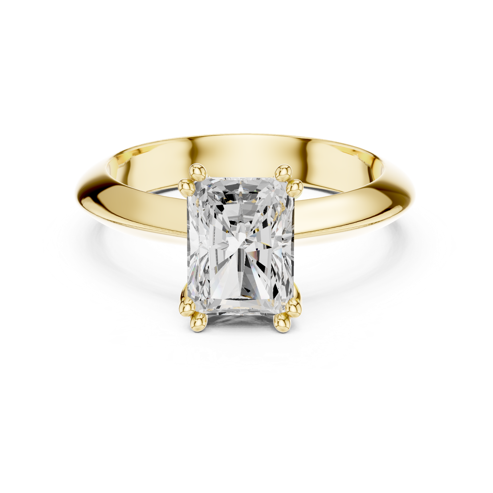 Gold Jewelry L36-8, Radiant center stone, Yellow Gold, view 4