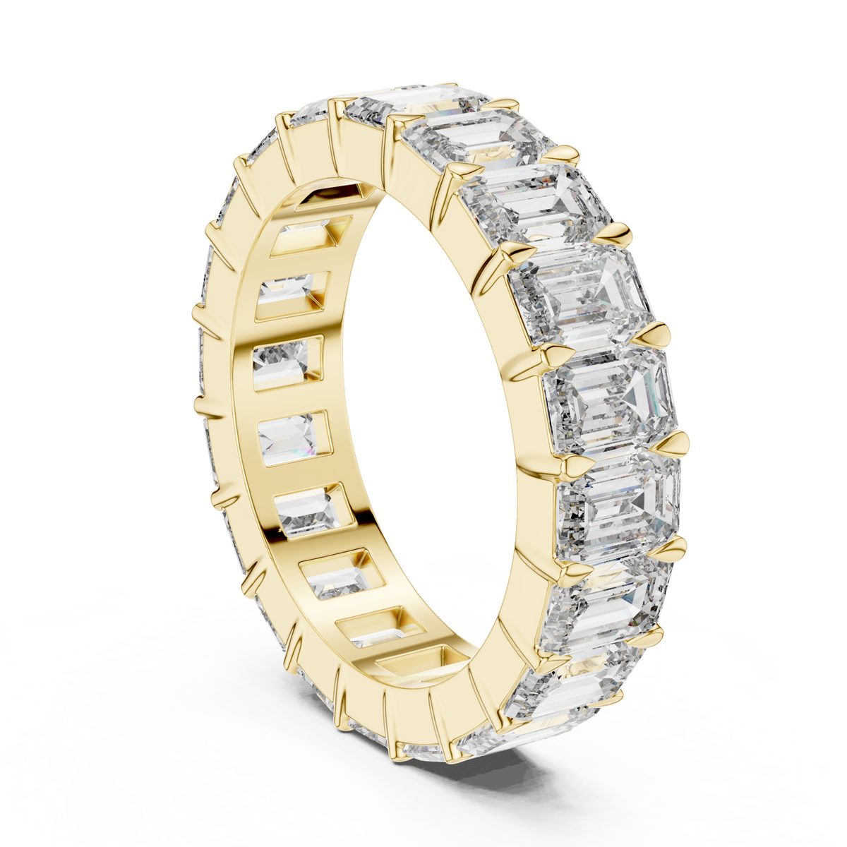 14K Solid Gold Lab Diamond Eternity Ring, Yellow Gold, view 1