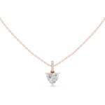 Gold Jewelry DDPO-009, Heart center stone, Rose Gold, view 4
