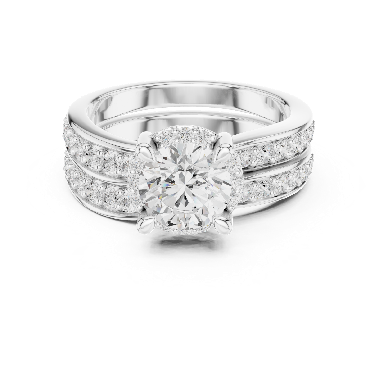 Gold Ring DDLR-294, White Gold, view 4