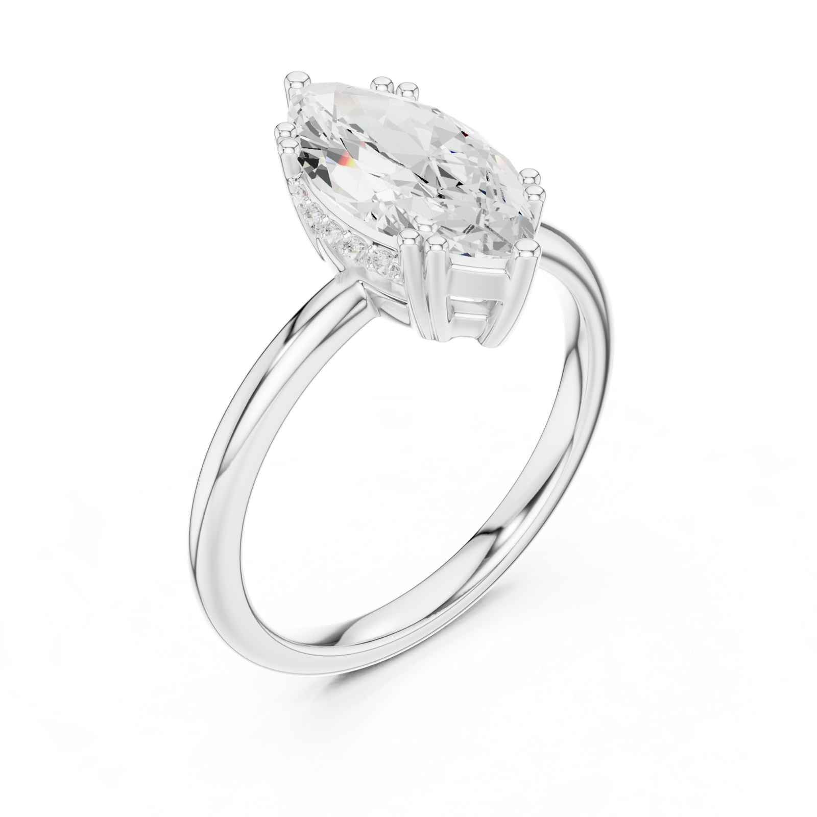 Gold Ring DDLR-926, White Gold, view 2
