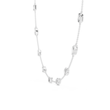14K Solid Gold Lab Diamond Tennis Necklace, White Gold, view 3