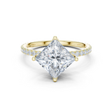 Gold Jewelry L36-16, Princess center stone, Yellow Gold