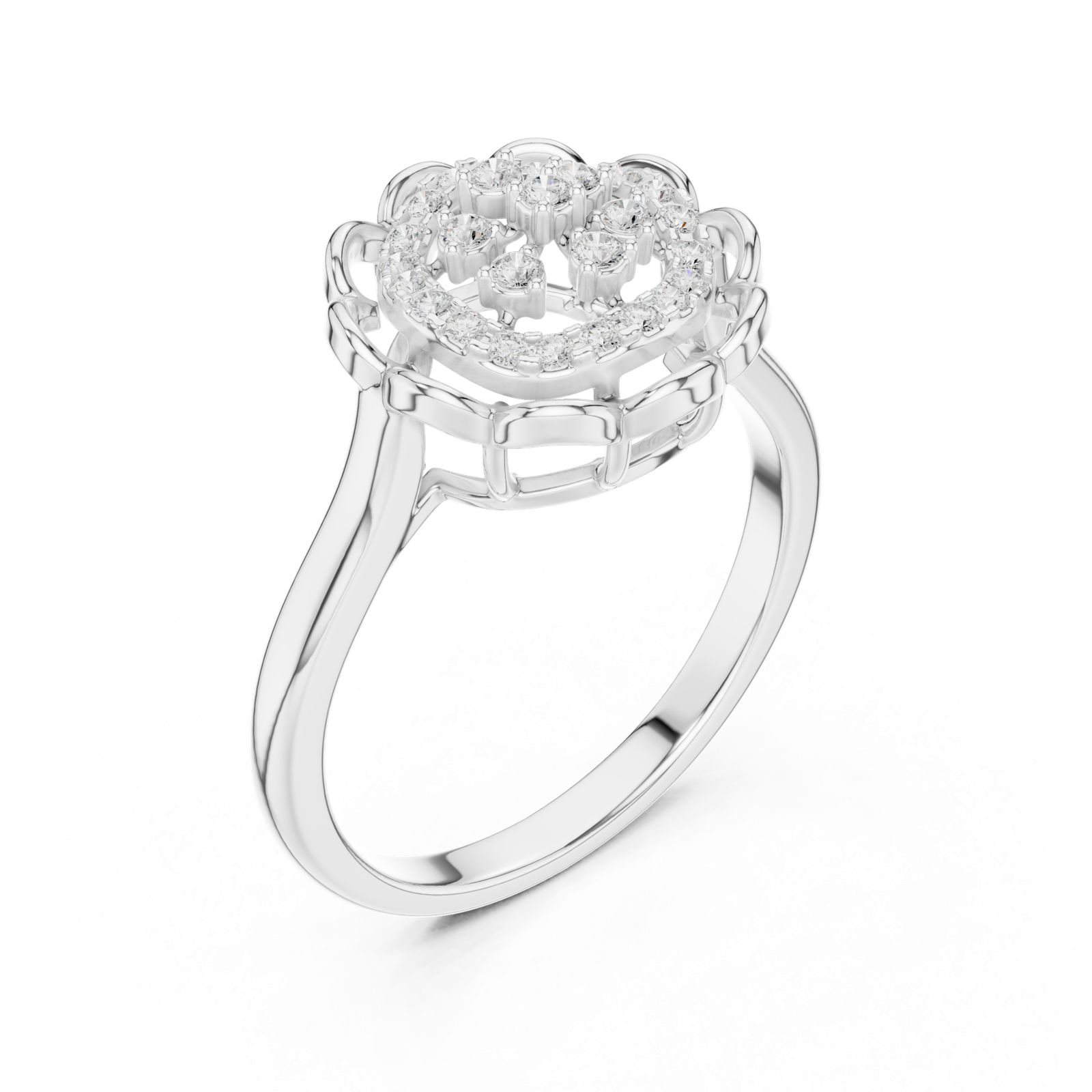 Gold Ring DDLR-786, White Gold, view 2