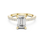 Gold Ring DDLR-040, Emerald center stone, Yellow Gold, view 4