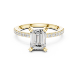 Gold Ring DDLR-040, Emerald center stone, Yellow Gold, view 4