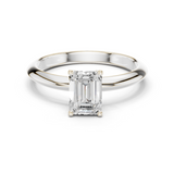 Gold Jewelry L36-6, Emerald center stone, White Gold