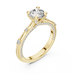 14K Solid Gold Lab Diamond Solitaire Ring, Yellow Gold, view 2