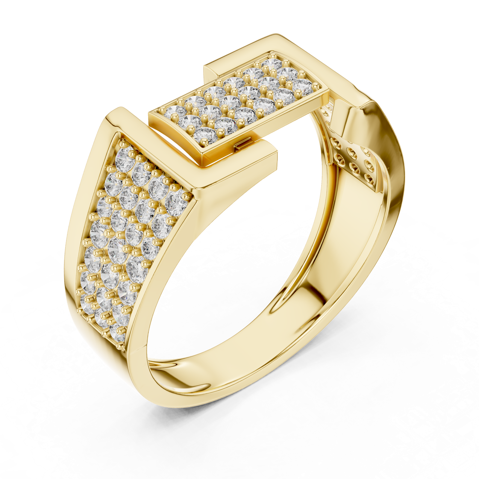 Gold Ring LR-01 (14), Yellow Gold, view 2
