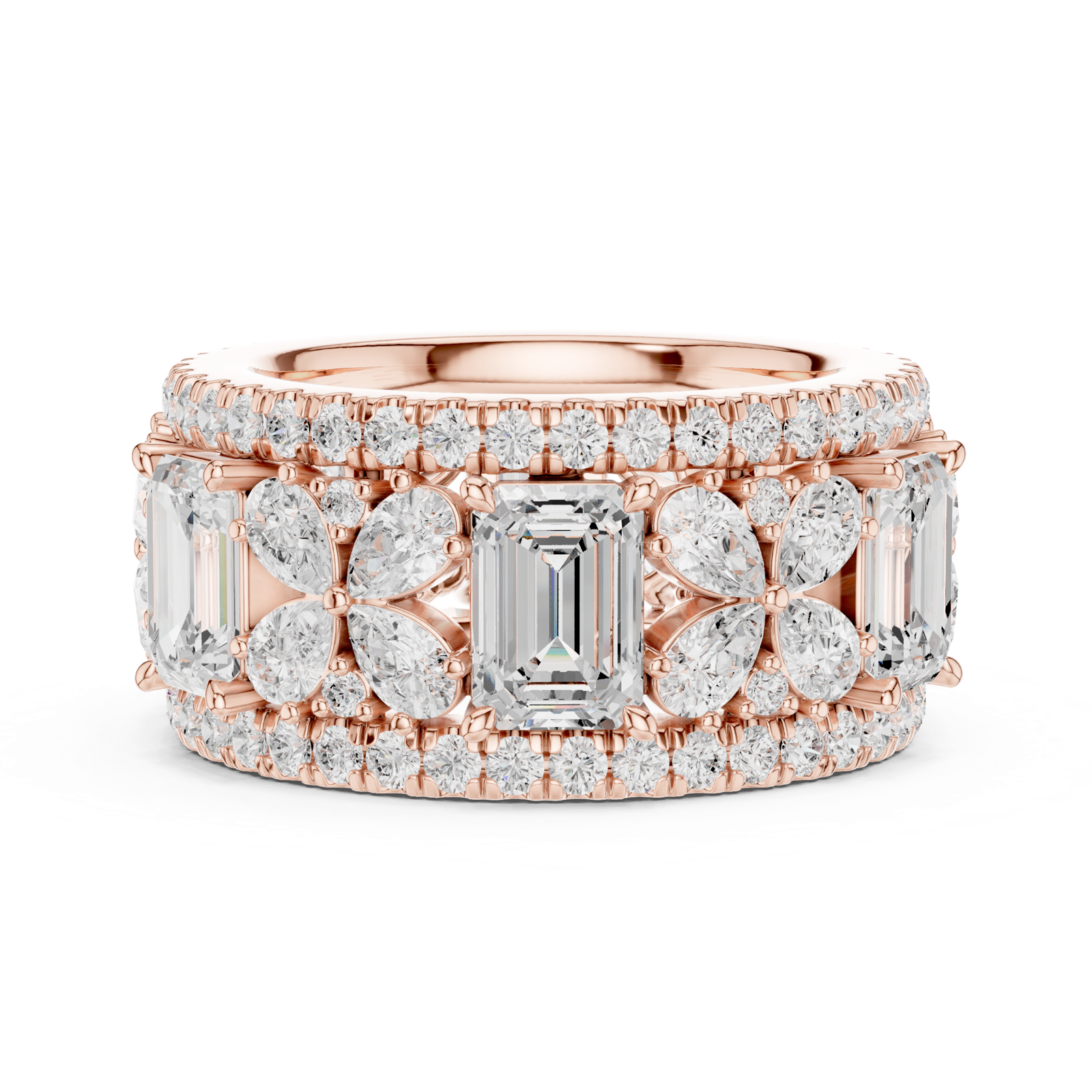 Gold Ring DDLR-305, Rose Gold, view 3