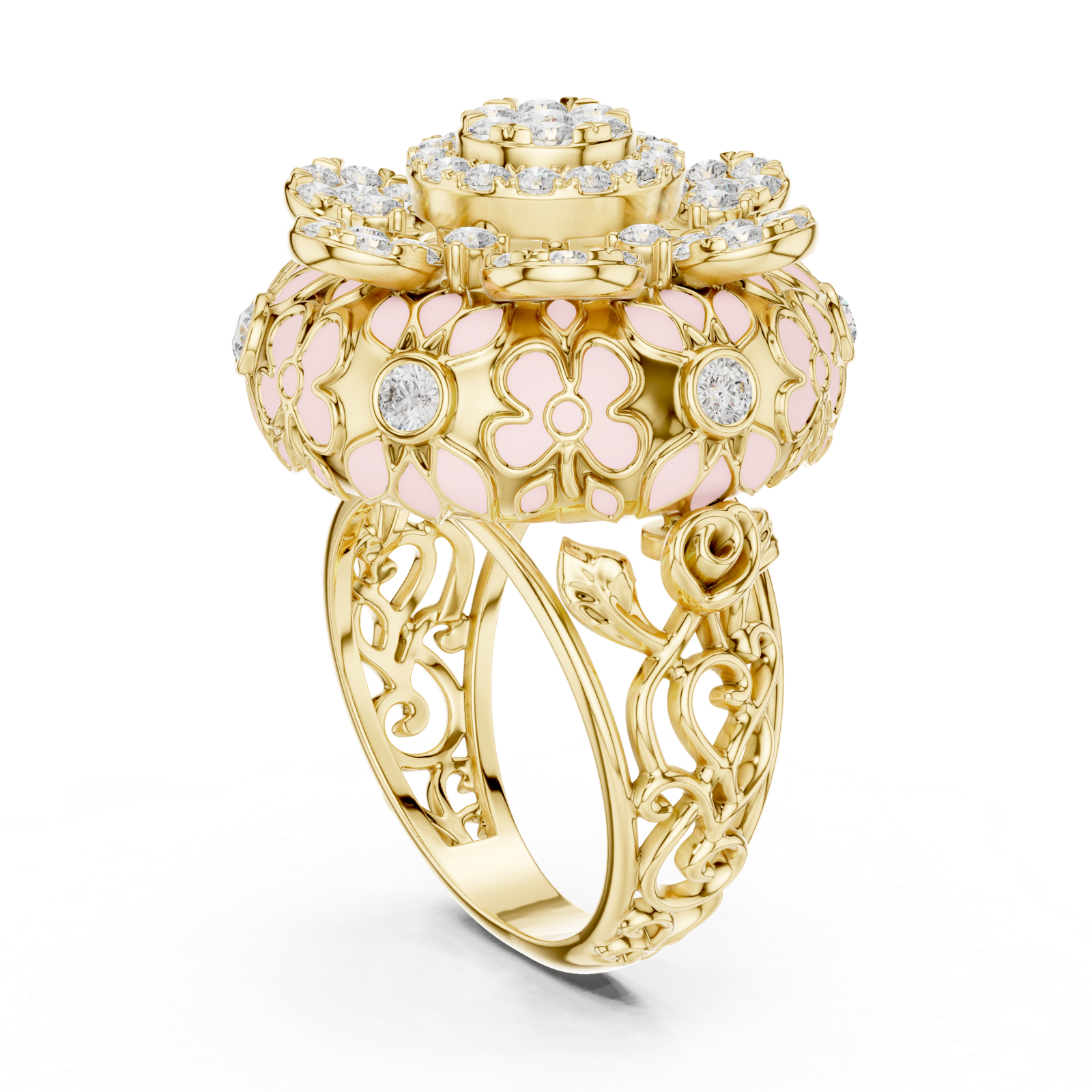 Gold Ring DDLR-767, Yellow Gold, view 1
