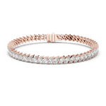 14K Solid Gold Lab Diamond Bracelet, Rose Gold
