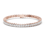 14K Solid Gold Lab Diamond Bracelet, Rose Gold