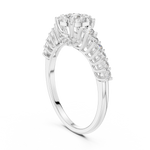 14K Solid Gold Lab Diamond Cluster Ring, White Gold, view 1