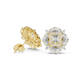 14K Solid Gold Lab Diamond Halo Earrings, Yellow Gold, view 1