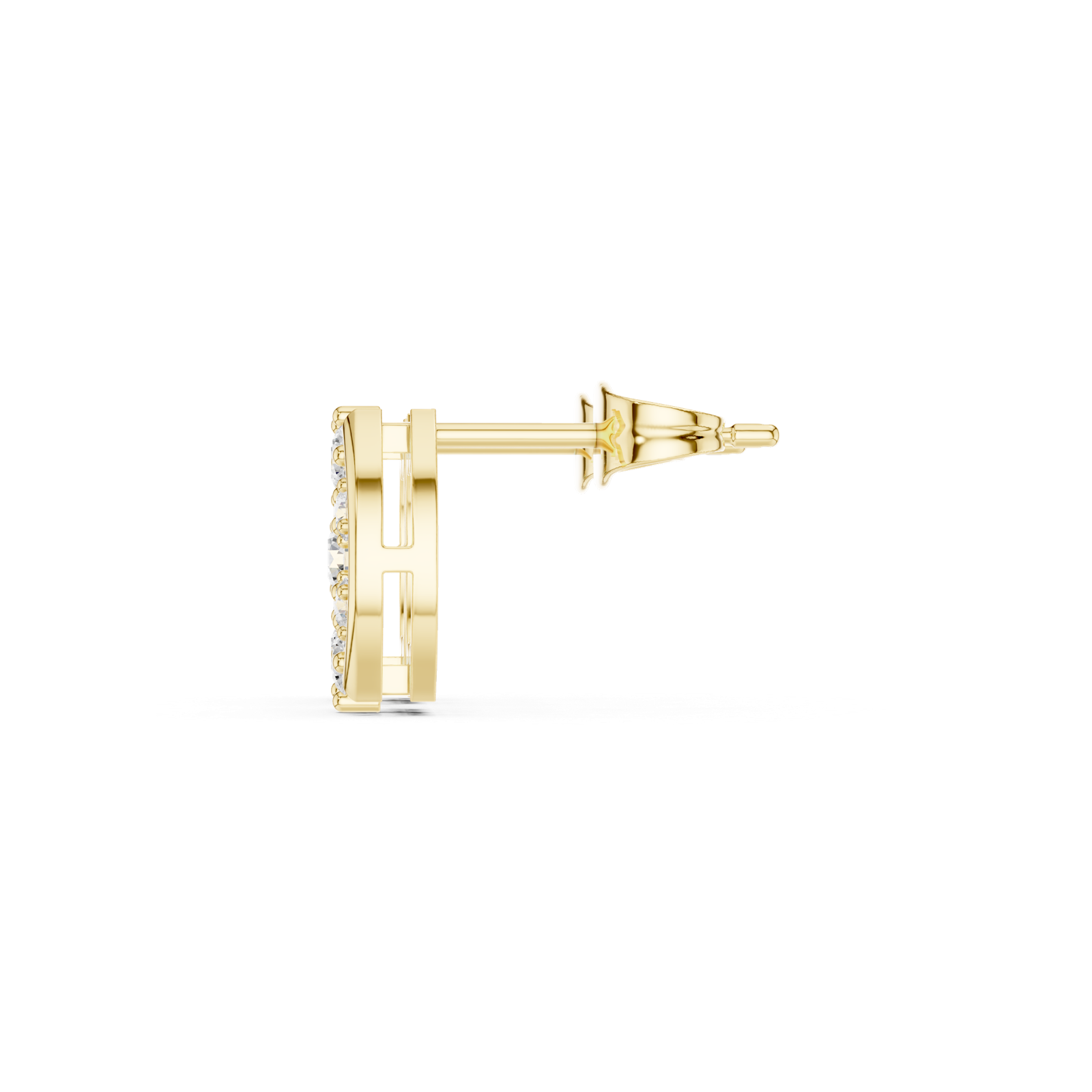 Gold Earrings AGDER-358, Yellow Gold, view 3