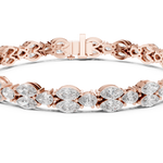 14K Solid Gold Lab Diamond Bracelet, Rose Gold, view 4
