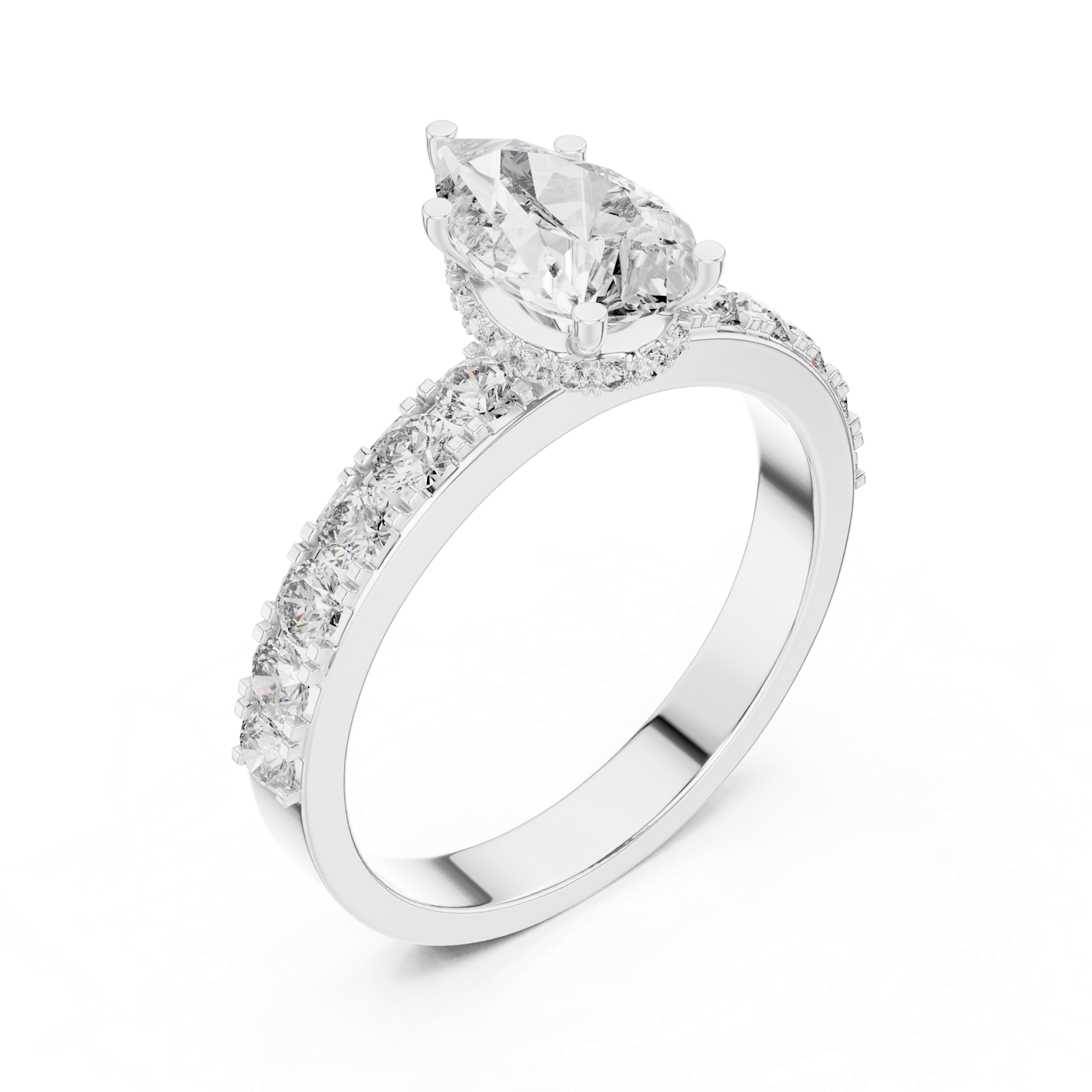 Gold Ring LR-0173, White Gold, view 2