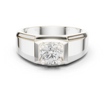 14K Solid Gold Lab Diamond Solitaire Ring, White Gold