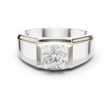 14K Solid Gold Lab Diamond Solitaire Ring, White Gold