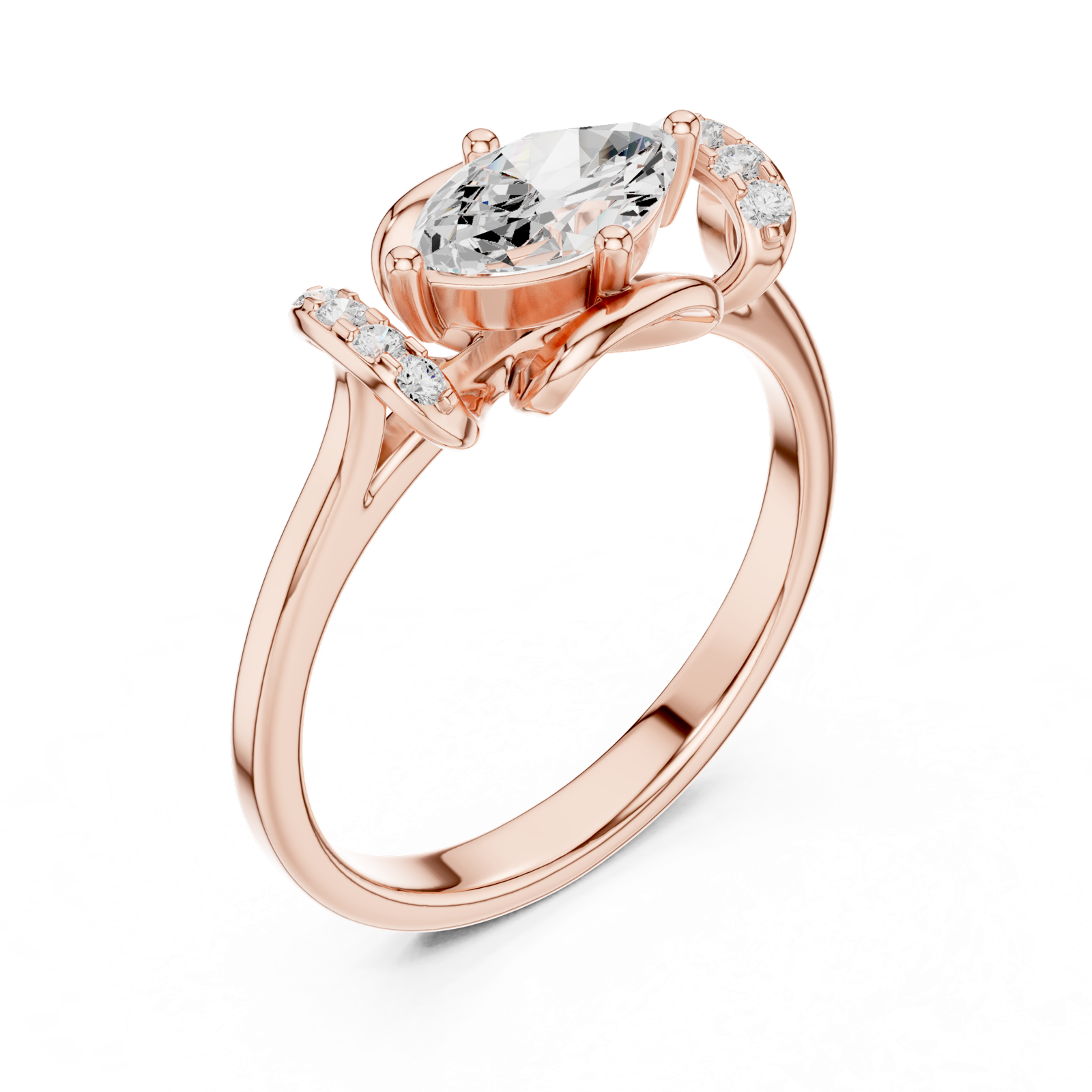 Gold Ring DDLR-509, Rose Gold, view 2