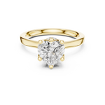 Gold Ring DDLR-176, Heart center stone, Yellow Gold, view 4