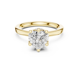 Gold Ring DDLR-176, Heart center stone, Yellow Gold, view 4