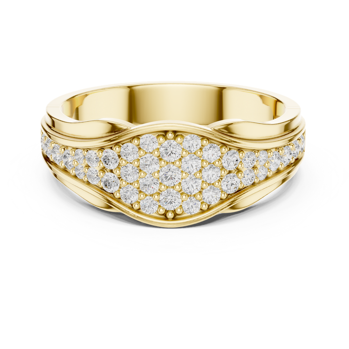 14K Solid Gold Lab Diamond Eternity Ring, Yellow Gold