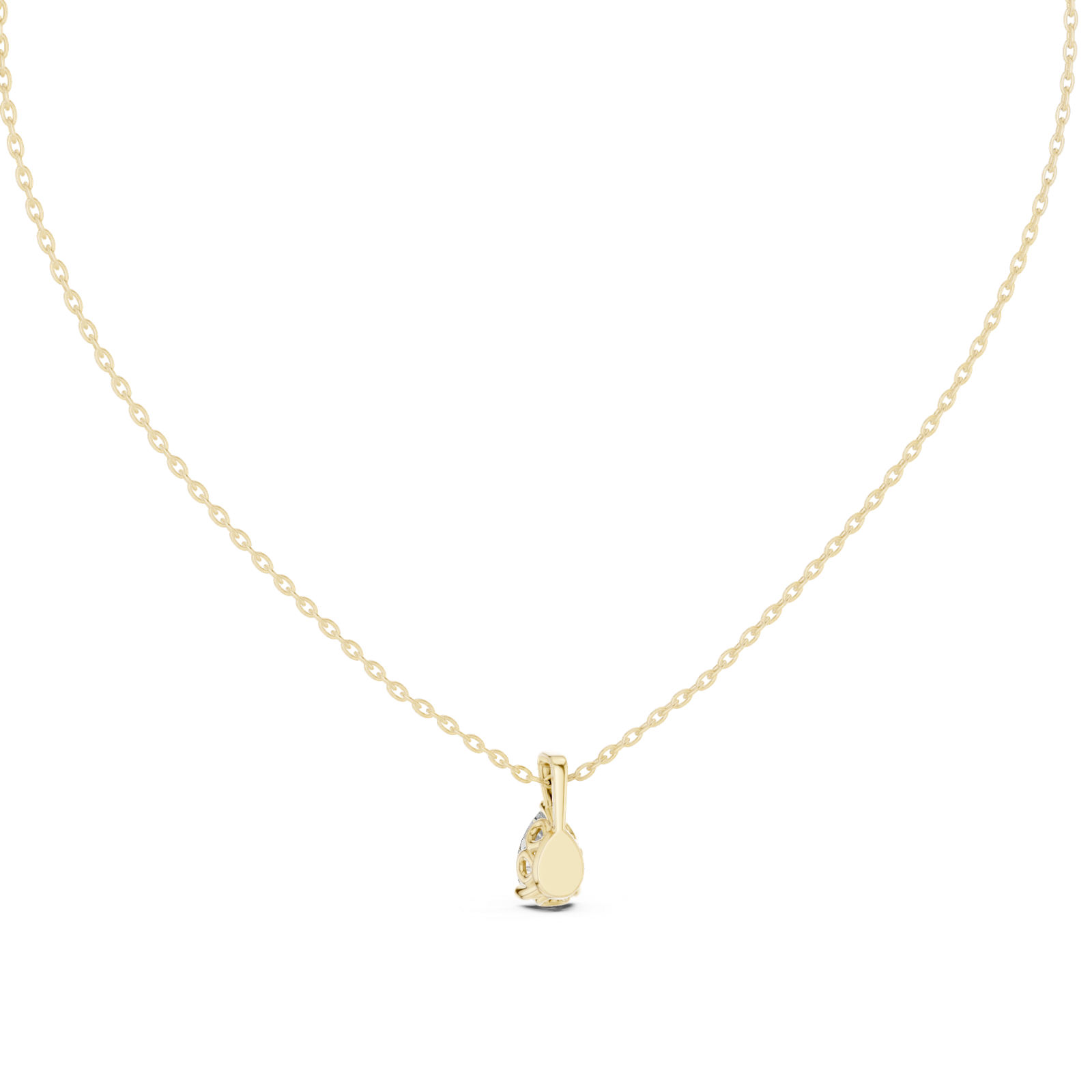 14K Solid Gold Lab Diamond Solitaire Pendant Necklace, Yellow Gold, view 4