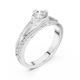 Gold Ring LR-0305, White Gold, view 2