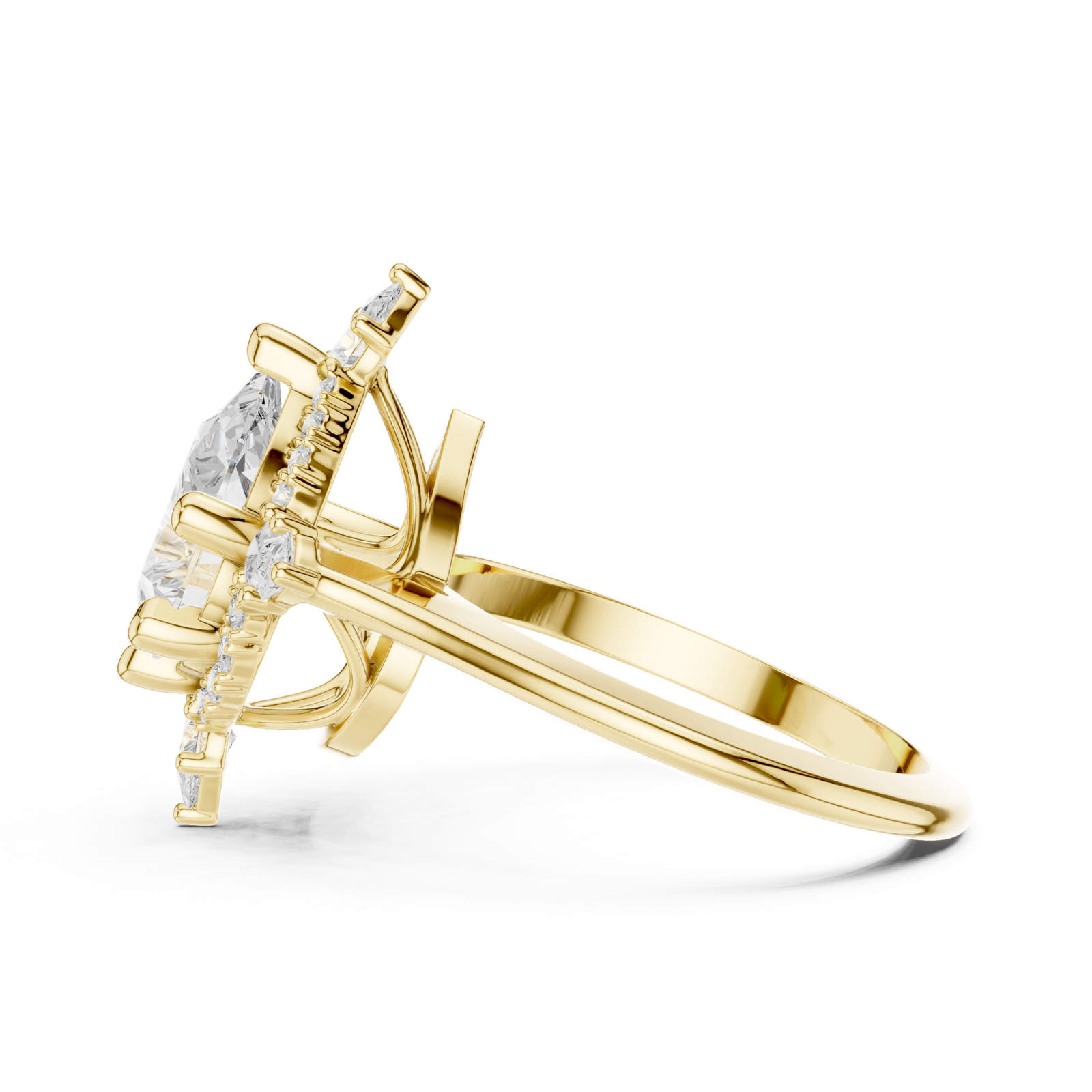 Gold Ring DDLR-412, Yellow Gold, view 3