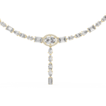 14K Solid Gold Lab Diamond Tennis Necklace, Yellow Gold, view 4