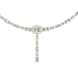 14K Solid Gold Lab Diamond Tennis Necklace, Yellow Gold, view 4