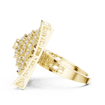 14K Solid Gold Lab Diamond Signet Ring, Yellow Gold, view 3