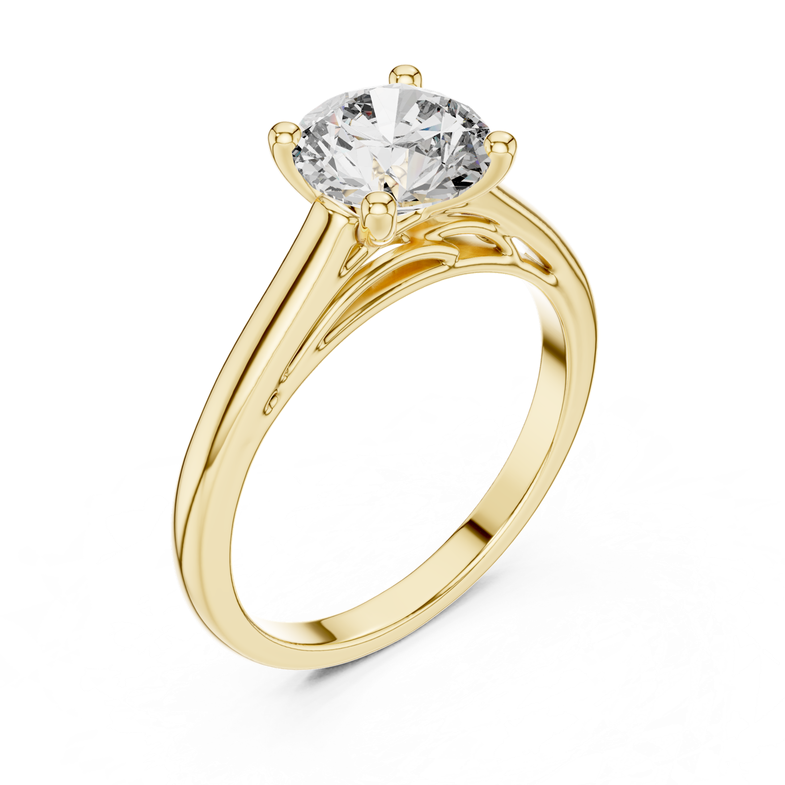 Gold Ring DDLR-159, Yellow Gold, view 2