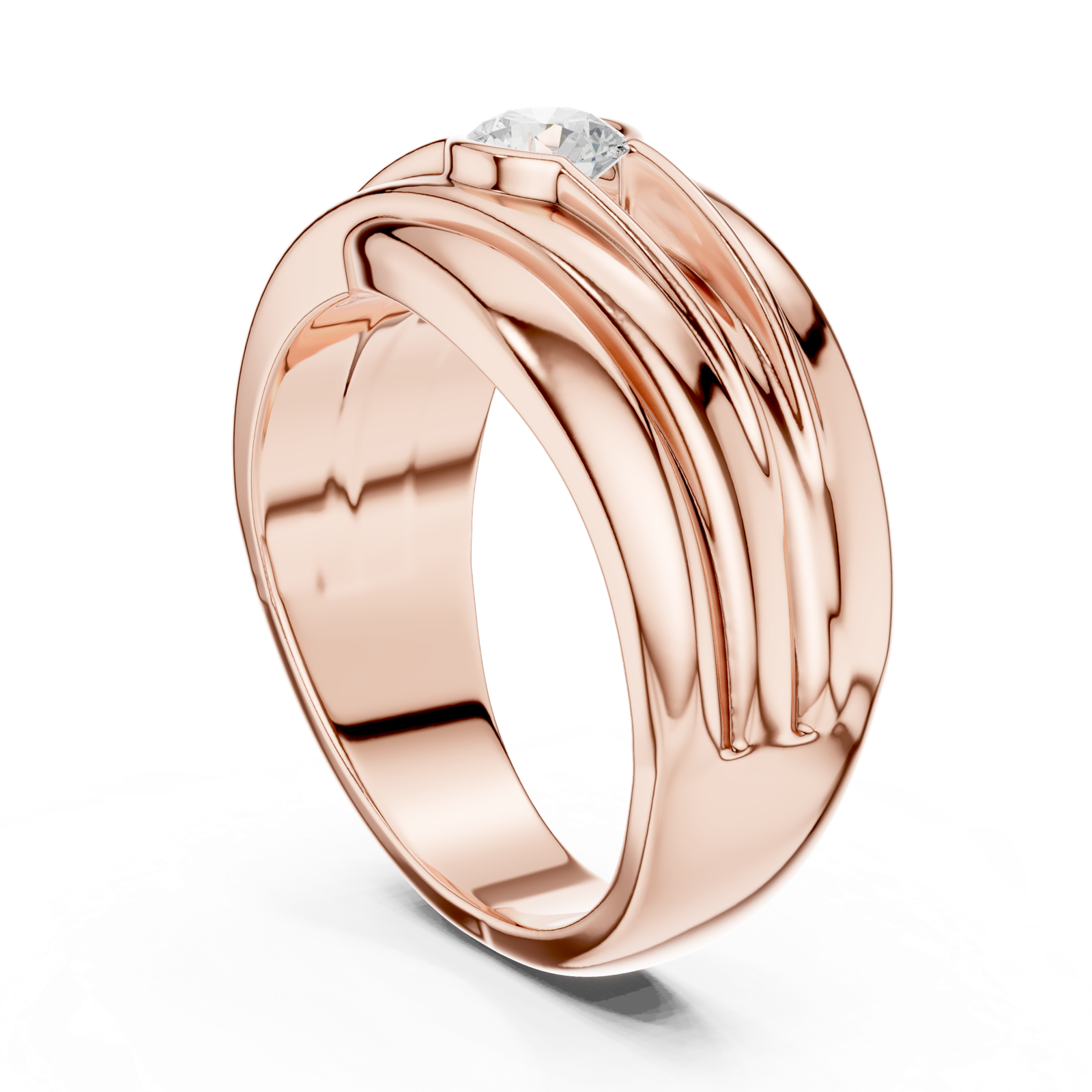 Gold Men's Ring GGR-0020, Rose Gold, view 1