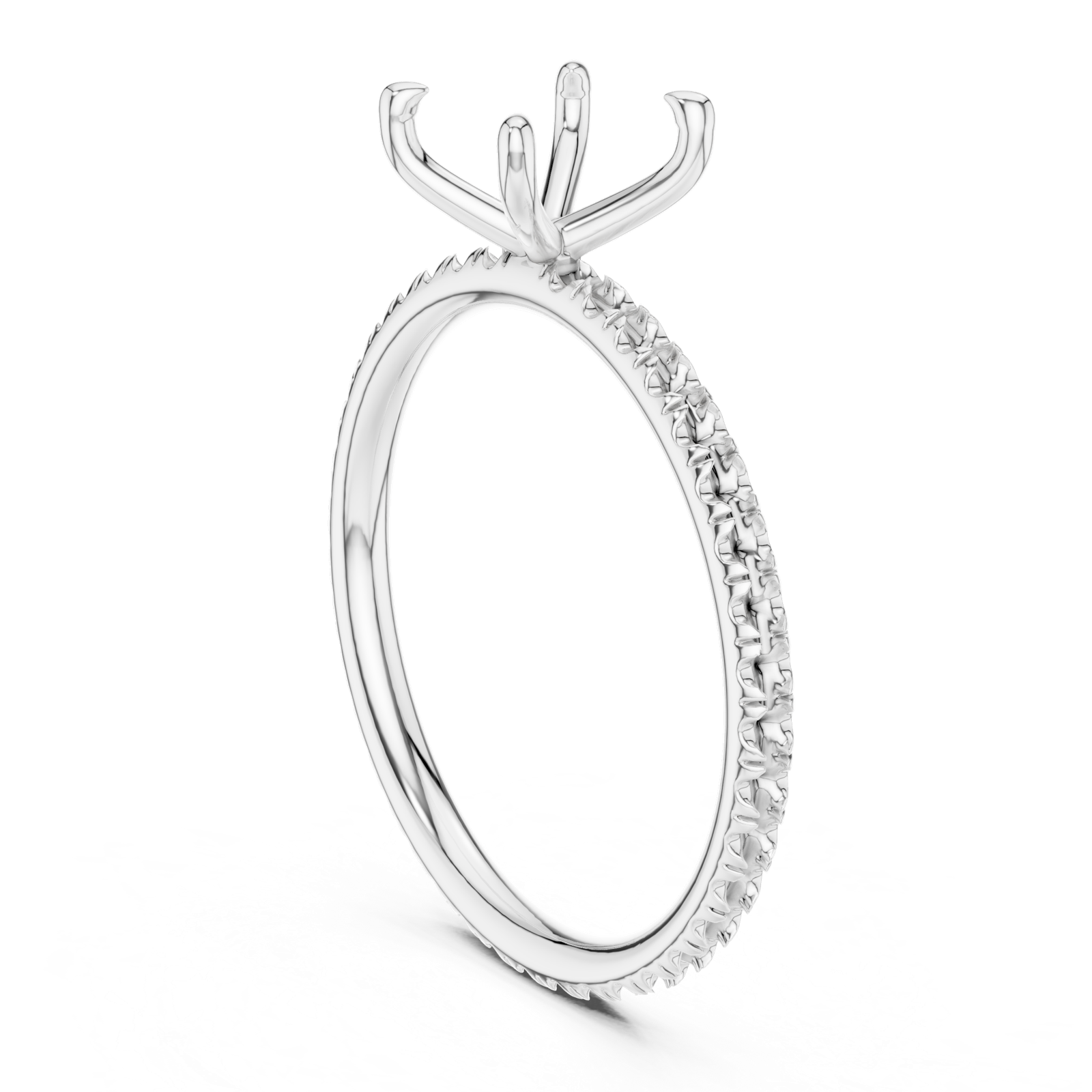 Gold Jewelry L36-15, Princess center stone, White Gold, view 1