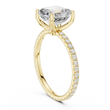 Gold Jewelry, Asscher center stone, Yellow Gold, view 1