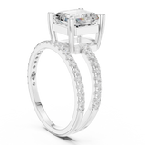 Gold Jewelry, Asscher center stone, White Gold, view 1